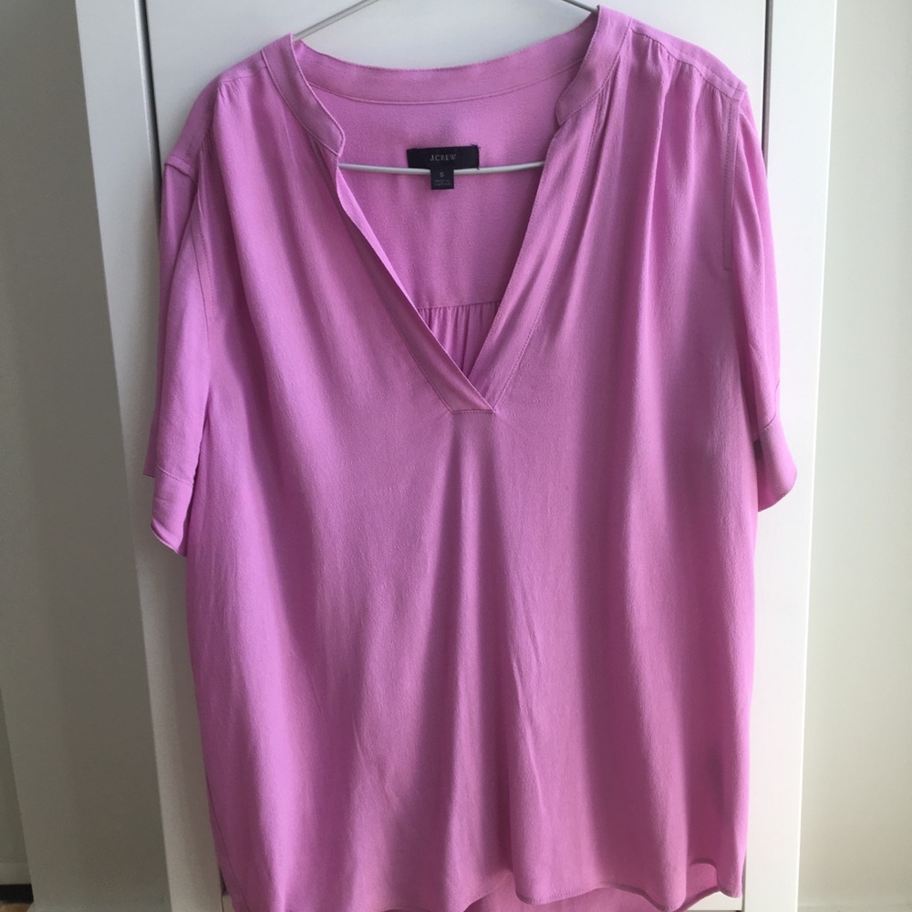 J.Crew Drapey band-collar popover blouse